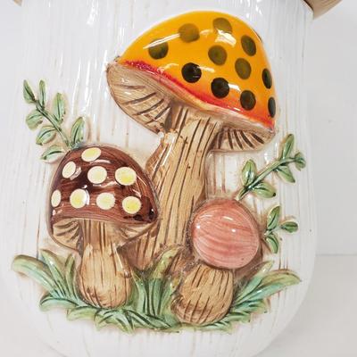 LOT 100: Vintage Merry Mushrooms Ceramic Canister