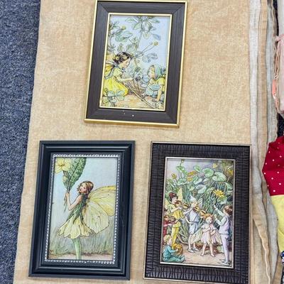 LOT 102: Finished & Unifinished Quilts, Pink Dog Pillow Cover, Embroidered Fabrics & More