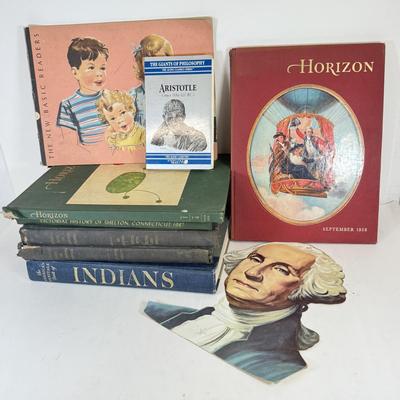 LOT 104: Vintage Books & More: Horizon 1950s, Aristotle on Cassette Tapes, American Heritage Book of "Indians" & More