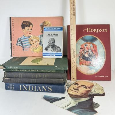 LOT 104: Vintage Books & More: Horizon 1950s, Aristotle on Cassette Tapes, American Heritage Book of "Indians" & More