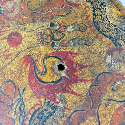 LOT 105: Hand Painted Vintage Drum, William J Link Stamped Round Bottom Drum & More