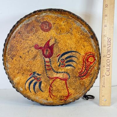 LOT 105: Hand Painted Vintage Drum, William J Link Stamped Round Bottom Drum & More
