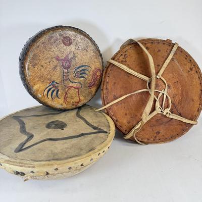 LOT 105: Hand Painted Vintage Drum, William J Link Stamped Round Bottom Drum & More