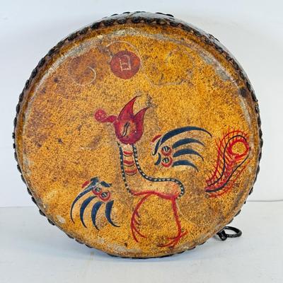 LOT 105: Hand Painted Vintage Drum, William J Link Stamped Round Bottom Drum & More