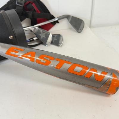 LOT 108: US Kids Golf Bag w/ Clubs & Easton Metal Baseball Bat