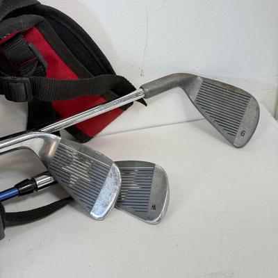 LOT 108: US Kids Golf Bag w/ Clubs & Easton Metal Baseball Bat