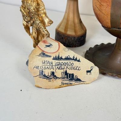 LOT 109: Wool Alpaca, Chilean Gourd Tea Cup w/ Filtered Straw, Corno Gobbo Ornament & More