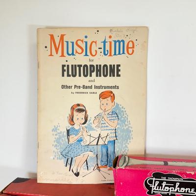 LOT 118: Vintage Flutophone, Mattel Strum-Fun Getar, LL Bean Log Cabin Building Set & More