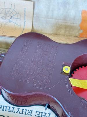 LOT 118: Vintage Flutophone, Mattel Strum-Fun Getar, LL Bean Log Cabin Building Set & More