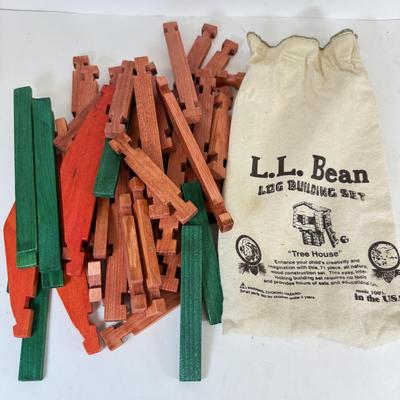 LOT 118: Vintage Flutophone, Mattel Strum-Fun Getar, LL Bean Log Cabin Building Set & More