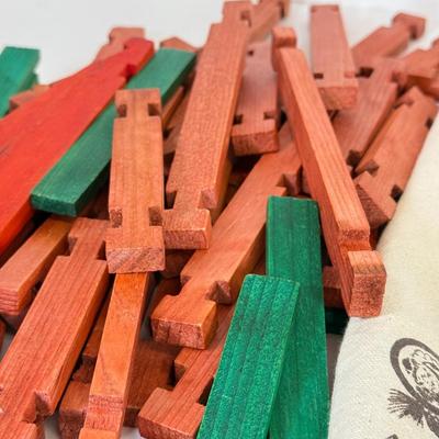 LOT 118: Vintage Flutophone, Mattel Strum-Fun Getar, LL Bean Log Cabin Building Set & More