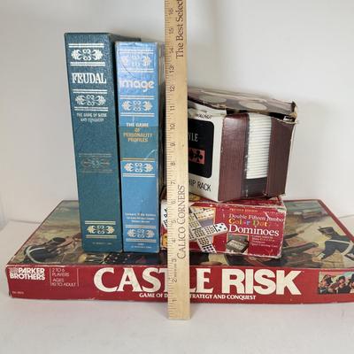 LOT 122: Vintage Games: Feudal, Dominoes, Castle Risk & More