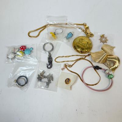 LOT 131: Camel Cigarette Pocket Watch w/ Rings, Pins & More