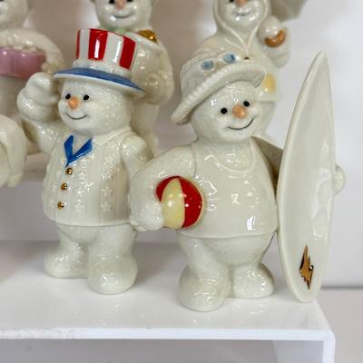 LOT 135: 12 Lenox Months of the Year Snowmen Figurines
