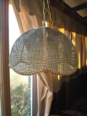 Wicker hanging lamp