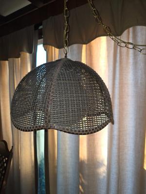 Wicker hanging lamp