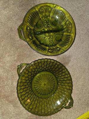 Green Glass candy dishes