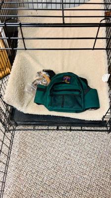 LARGE SIZED ANIMAL KENNEL, OUTWARD HOUND BACKPACK, LEASH AND CHOKE COLLARS
