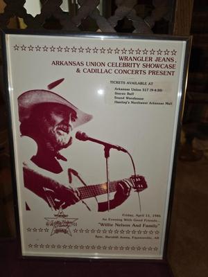 Willie Nelson framed concert ad
