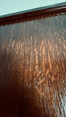 ANTIQUES SIDEBOARD OR BUFFET WITH 3 DRAWERS AND 2 DOOR CABINET ON CASTERS