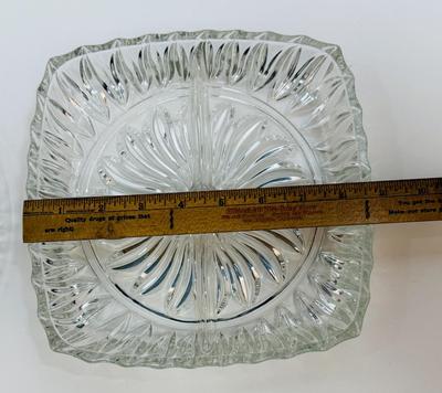 Sale Photo Thumbnail #55: Round platter made by Anchor Hocking, other is unknown.  Most likely from the 1960's.  Good condition.