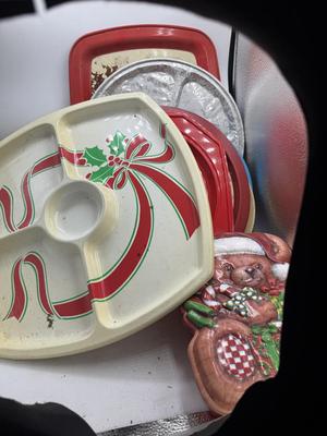 Holiday serving tray-plastic