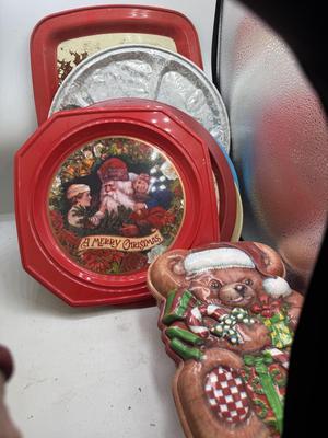 Holiday serving tray-plastic