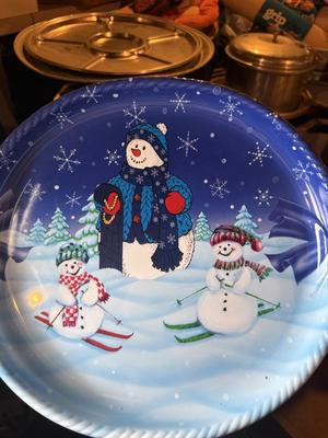 Holiday serving tray-plastic