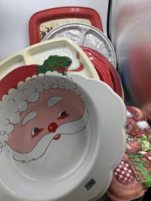 Holiday serving tray-plastic