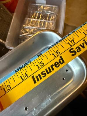 Metal trays-one with small holes