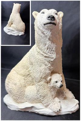 Polar Bear and Cub Statuette