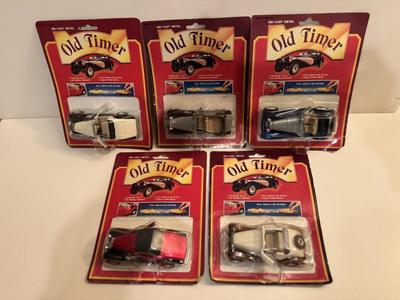 Old Timer Die-Cast Cars Pull Back and Go Action Lot of 5 Cars Lot #4