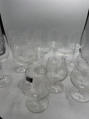 Princess house-heritage wine glasses & brandy snifter