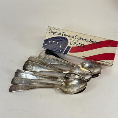 LOT 160: OppoSuits American Flag Suit in box, US Flag in Box & 13 Colonies Spoon Set