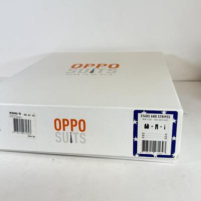 LOT 160: OppoSuits American Flag Suit in box, US Flag in Box & 13 Colonies Spoon Set