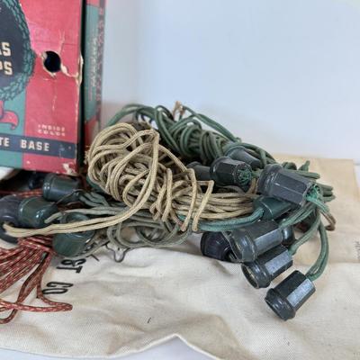 LOT 161: Vintage Christmas Holiday Light Bulbs, Wires & More