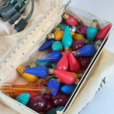 LOT 161: Vintage Christmas Holiday Light Bulbs, Wires & More