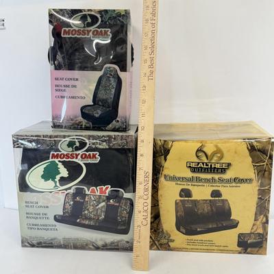 LOT 166: Mossy Oak & Real Tree Camo Car Seat Covers in Package