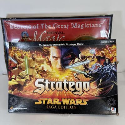 LOT 168: Stratego: Star Wars Saga Edition Board Game & Secrets of the Great Magicians Royal Magic Kit NIP
