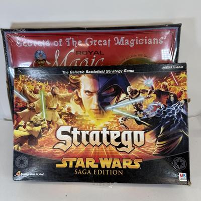 LOT 168: Stratego: Star Wars Saga Edition Board Game & Secrets of the Great Magicians Royal Magic Kit NIP