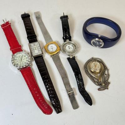 LOT 172: Collection of Watches: Anne Klein, Chateau Watch Necklace & More