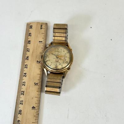 LOT 173: Vintage Benrus 23 Jewels 10k Gold Filled Watch, Gucci Cuff Watch & Benrus Quartz Rectangular Face Watch