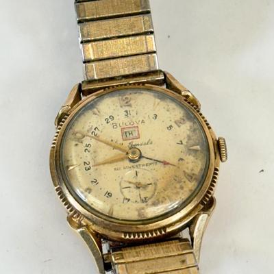LOT 173: Vintage Benrus 23 Jewels 10k Gold Filled Watch, Gucci Cuff Watch & Benrus Quartz Rectangular Face Watch