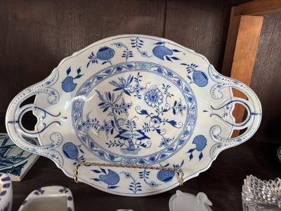 Blue Onion Handled Serving Platter