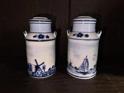 Delft Hand Painted Salt & Pepper Shakers 4"