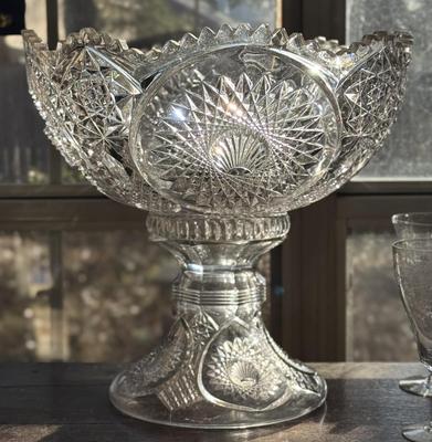 Crystal Punchbowl on Matching Stand