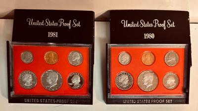 1980 & 1981 UNITED STATES MINT PROOF SETS