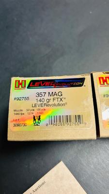 2 BOXES OF HORNADY LEVEREVOLUTION 357 MAGS