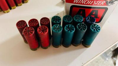 12G SHOTGUN SHELL RELOADS (THE ONES IN THE FOREFRONT ARE NEW)