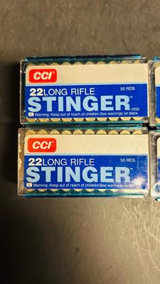 4 NEW BOXES OF CCI 22 LONG RIFLE STINGER
